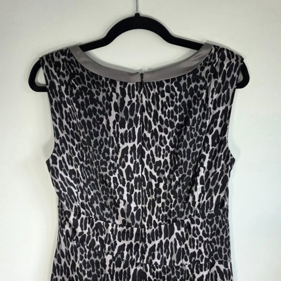 Nanette Lepore Ever More 100% Silk Leopard Print Black Lined Dress Sz 6 - Picture 9 of 12